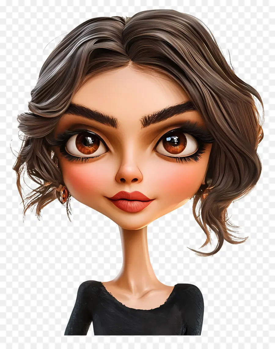 Deepika Padukone，Personnage Chibi Aux Cheveux Longs PNG