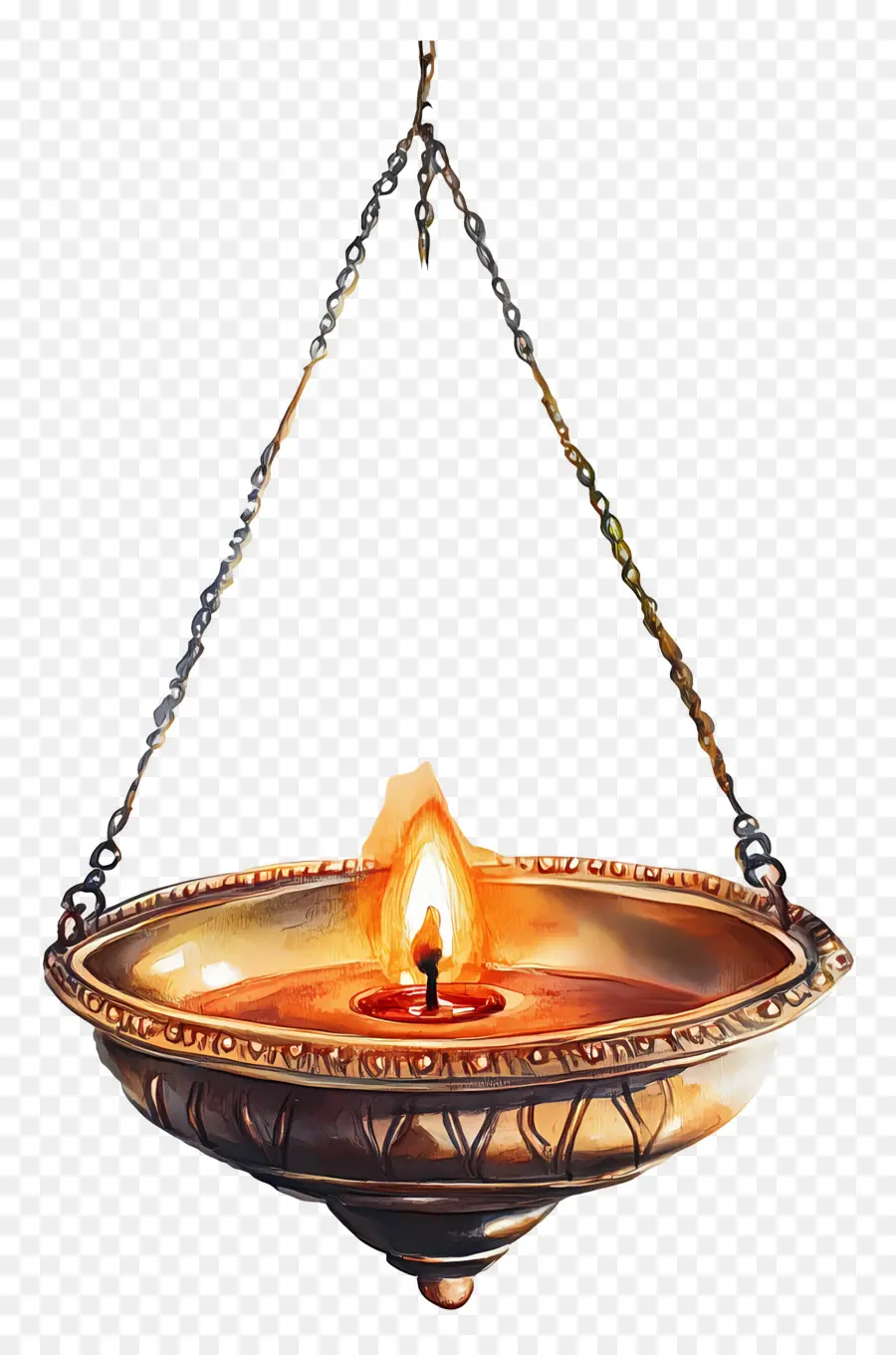 Diya Suspendue，Lampe à Huile Suspendue PNG