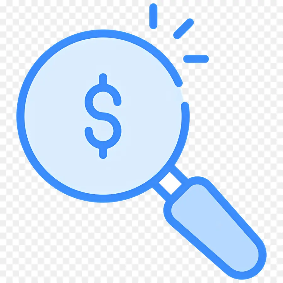 Recherche En Investissement，Loupe En Dollars PNG