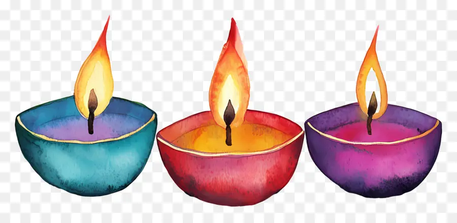 Lampes à Huile Diwali，Diya PNG