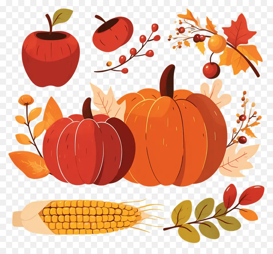 Citrouilles De Thanksgiving，Récolte D'automne PNG