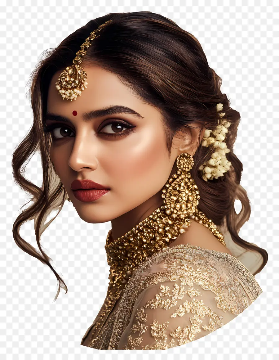 Deepika Padukone，Femme En Bijoux De Mariée PNG