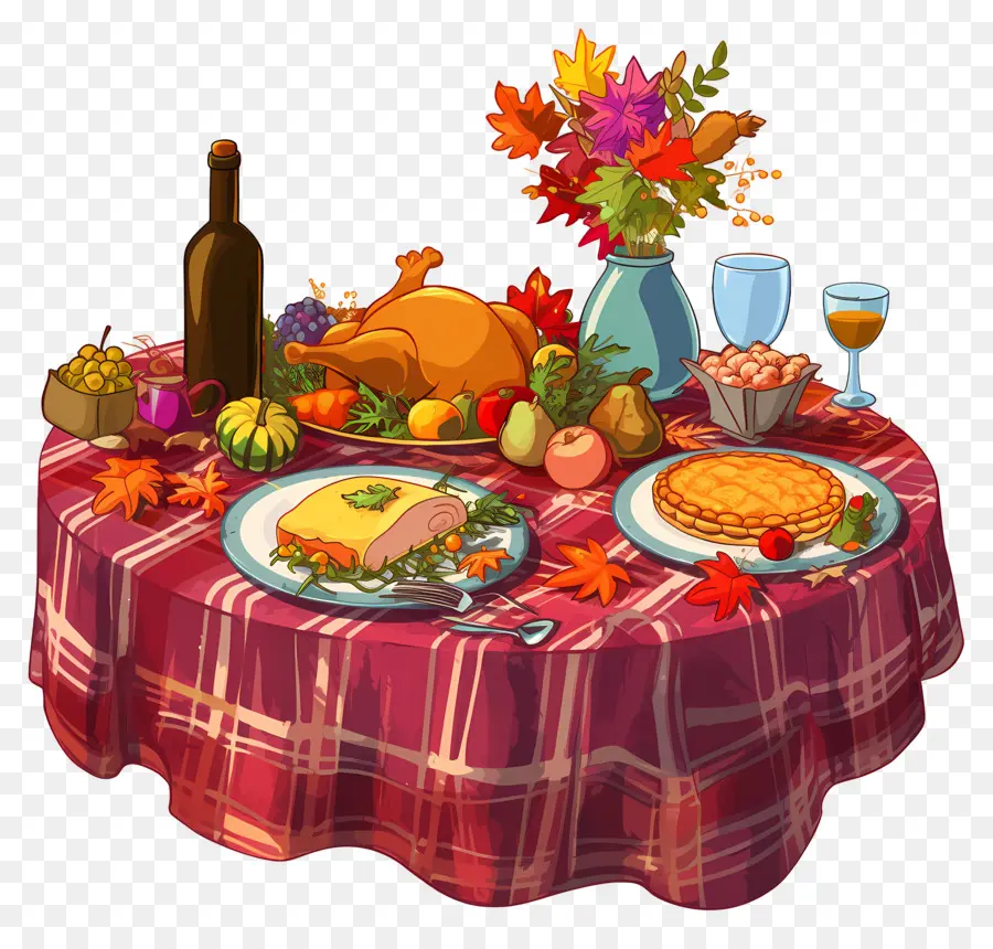 Table De Thanksgiving，Dîner De Thanksgiving PNG