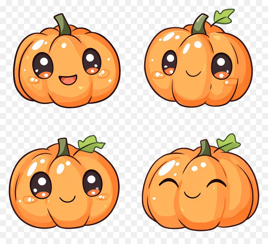 Citrouilles Mignonnes，Citrouilles Kawaii PNG