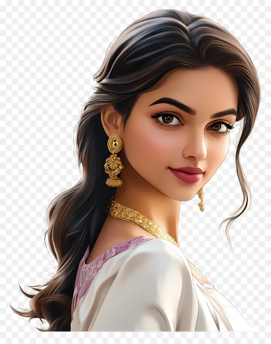 Deepika Padukone，Femme élégante En Tenue Traditionnelle PNG