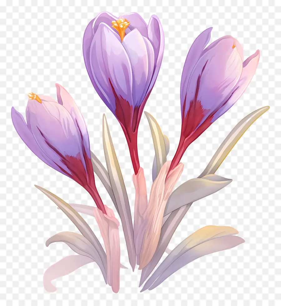 Crocus Safrané，Fleur Violette PNG