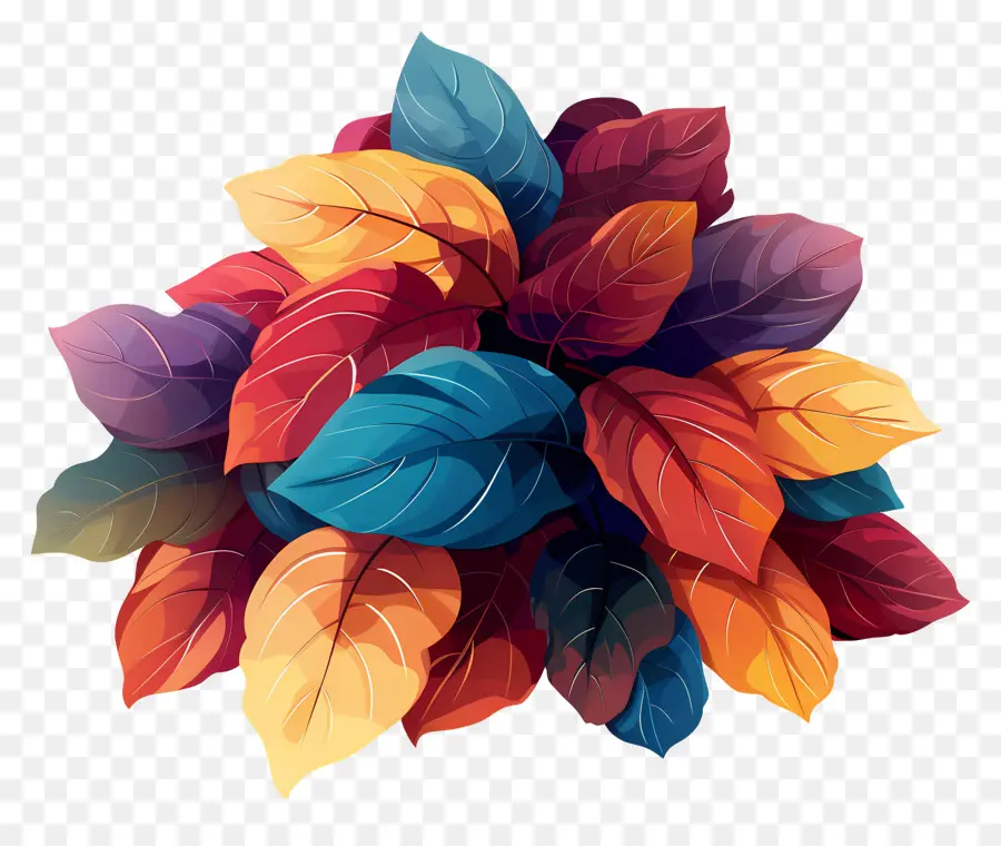 Tas De Feuilles D'automne，Feuilles Colorées PNG