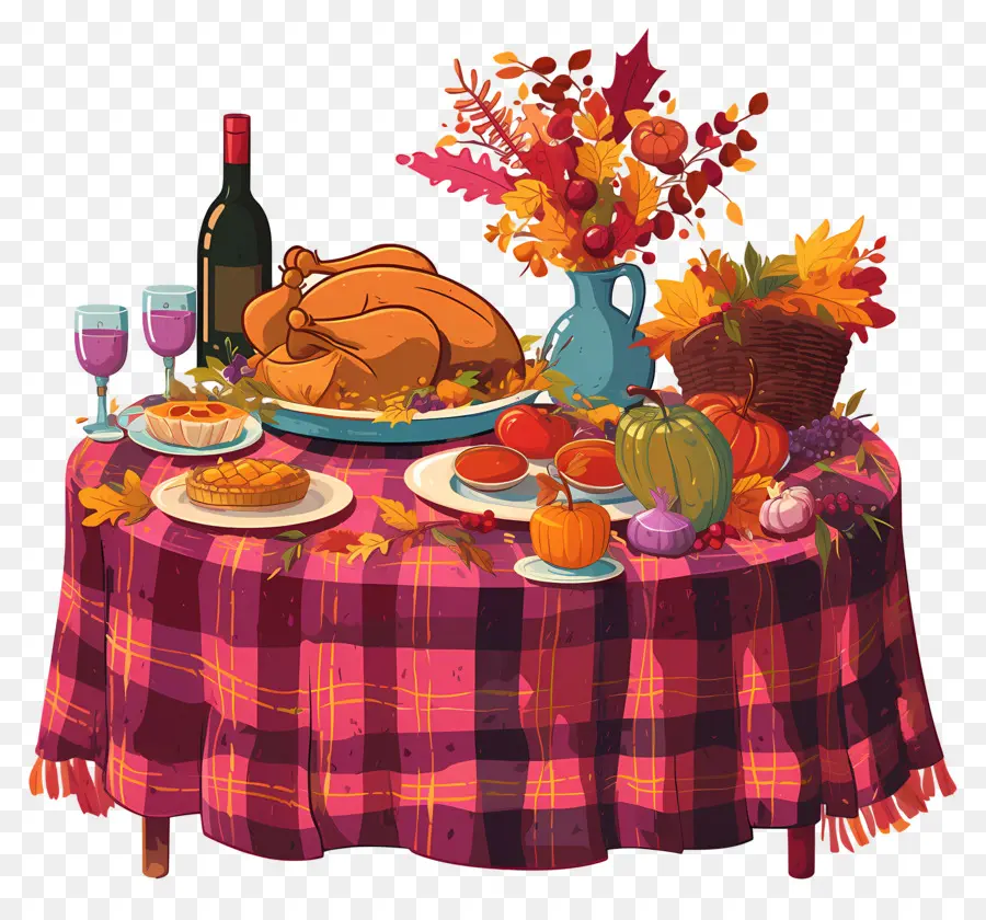 Table De Thanksgiving，Dîner De Thanksgiving PNG