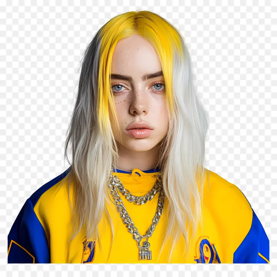 Billie Eilish，Personne En Sweat à Capuche Jaune PNG