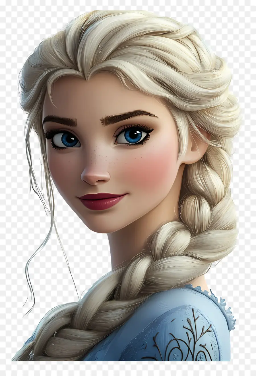 Princesse Elsa，Personnage De Tresse Blonde PNG