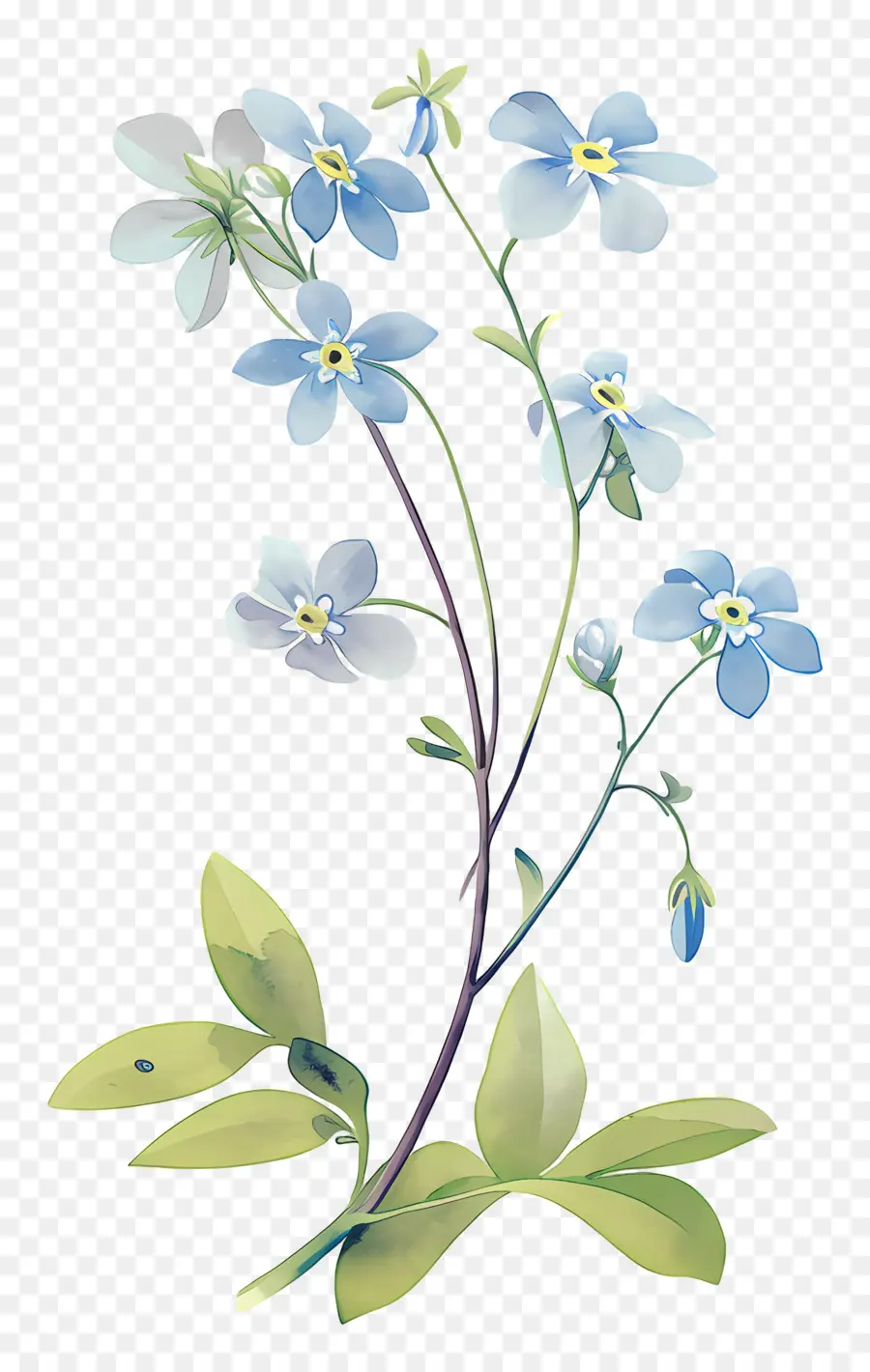 Ne M'oublie Pas La Fleur，Fleurs Bleues PNG