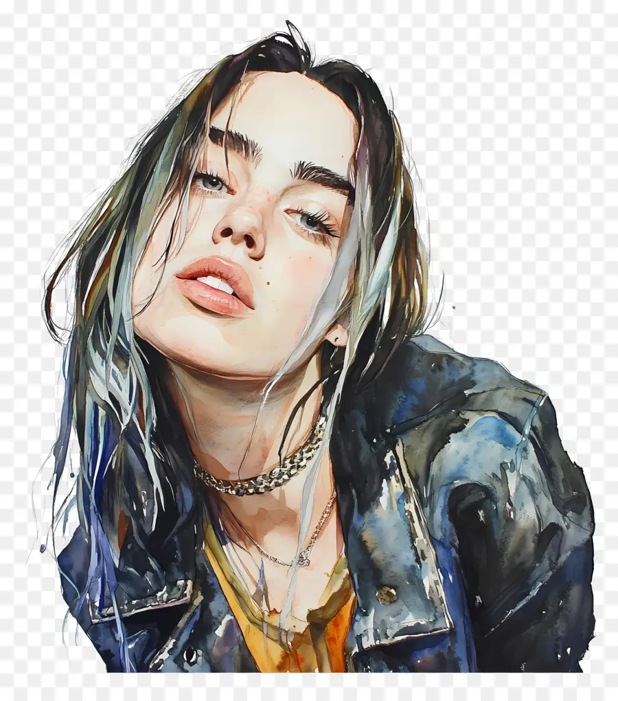 Billie Eilish，Portrait élégant PNG