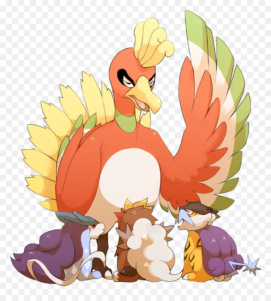 Pokémon，Oiseaux Et Animaux Colorés PNG