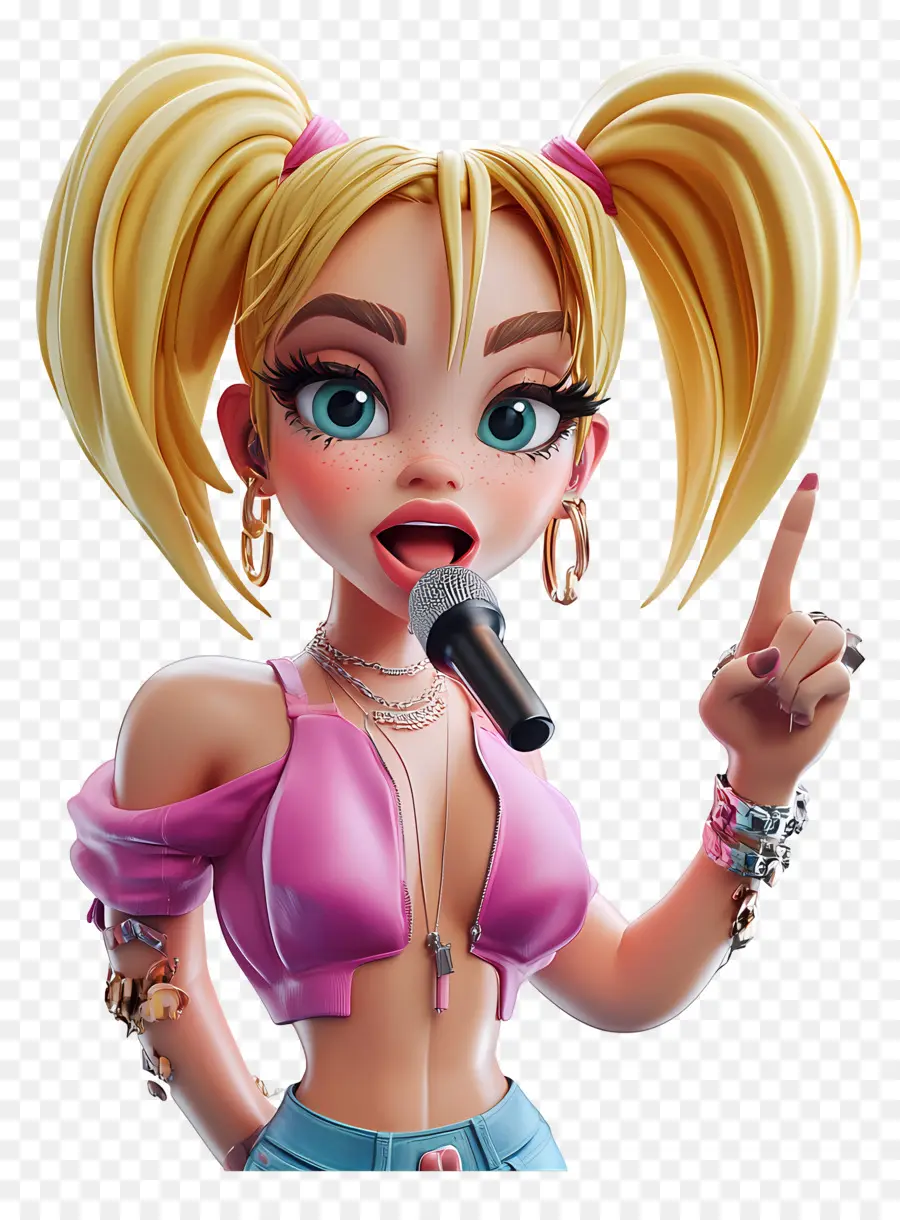 Miley Cyrus，Personnage De Dessin Animé Chantant PNG