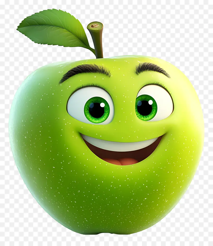 Pomme Verte，Souriant PNG