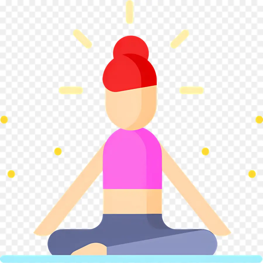 Méditation，Femme Méditant Avec Lumière PNG