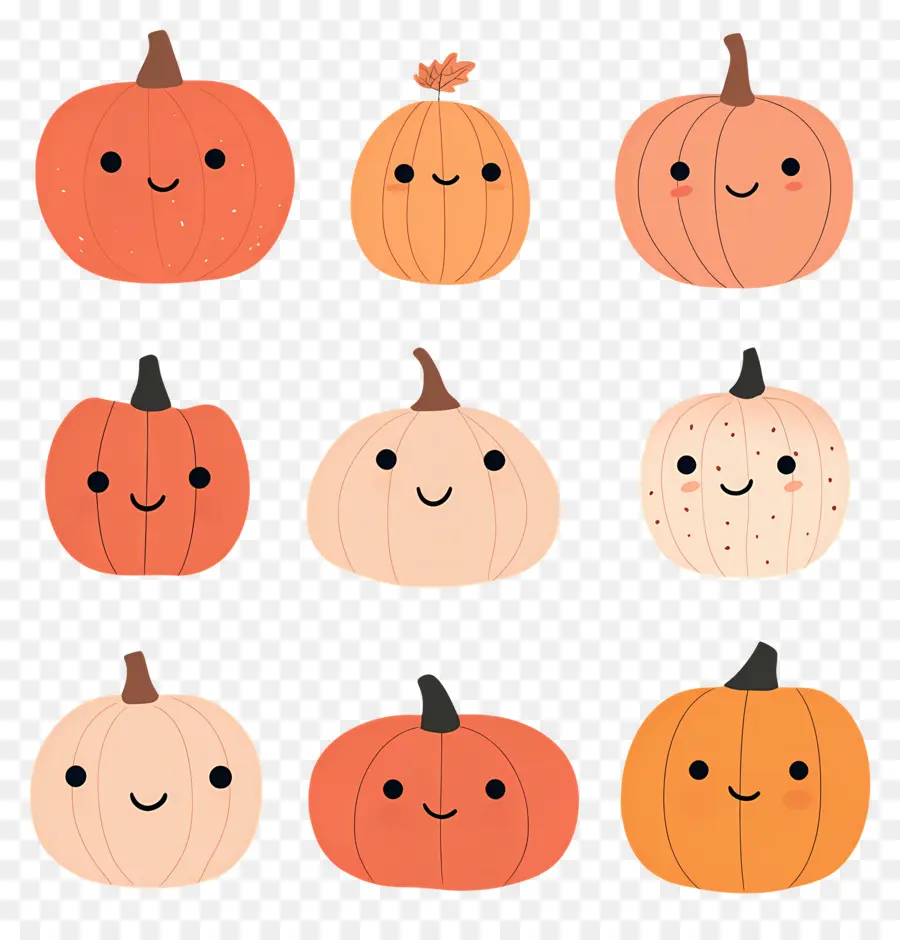 Citrouilles Mignonnes，Souriant PNG