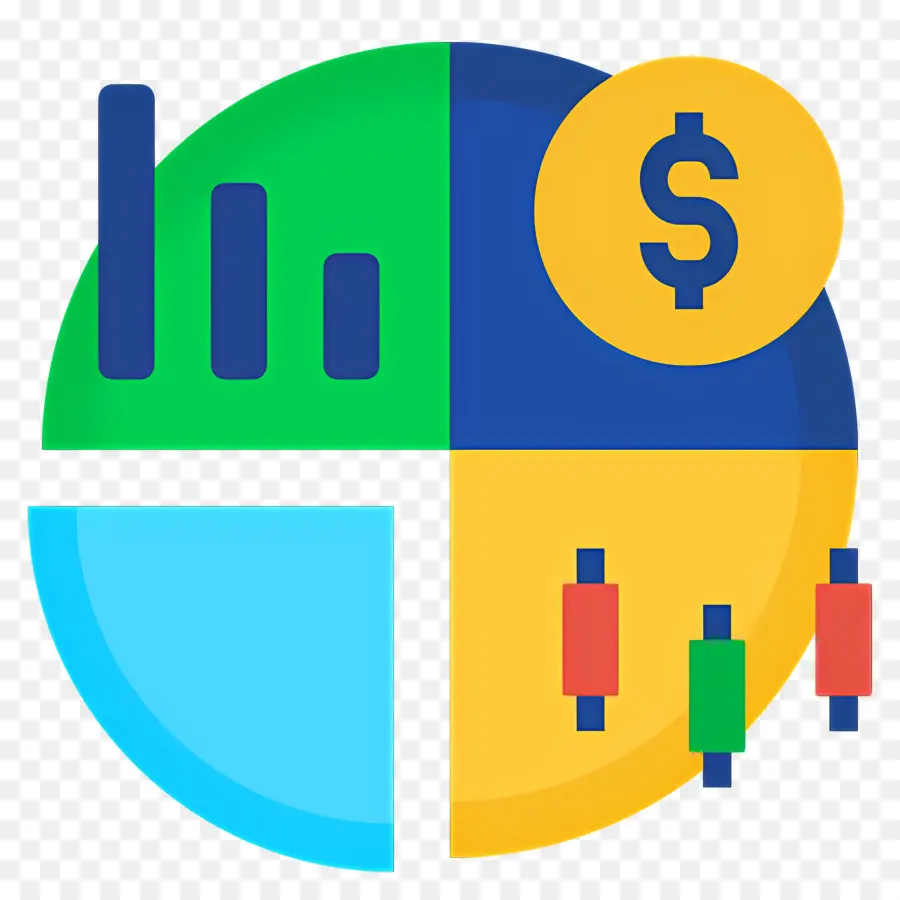 Bourse，Graphique Circulaire Avec Signe Dollar PNG