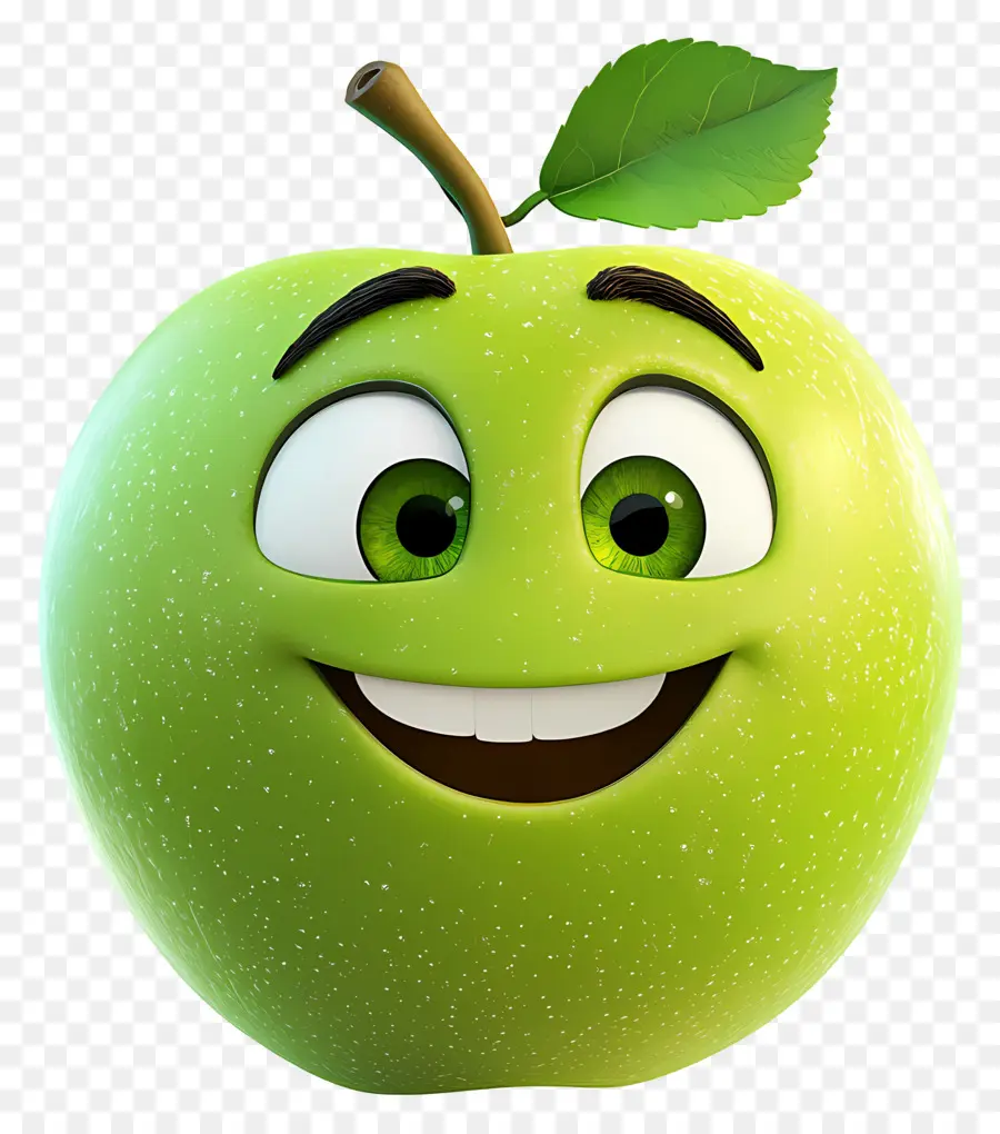 Pomme Verte，Souriant PNG