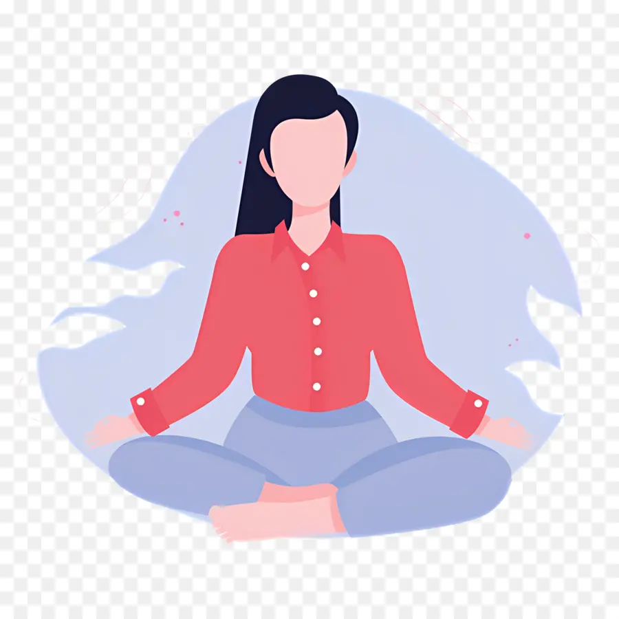 Méditation，Femme Méditant Avec Flux PNG