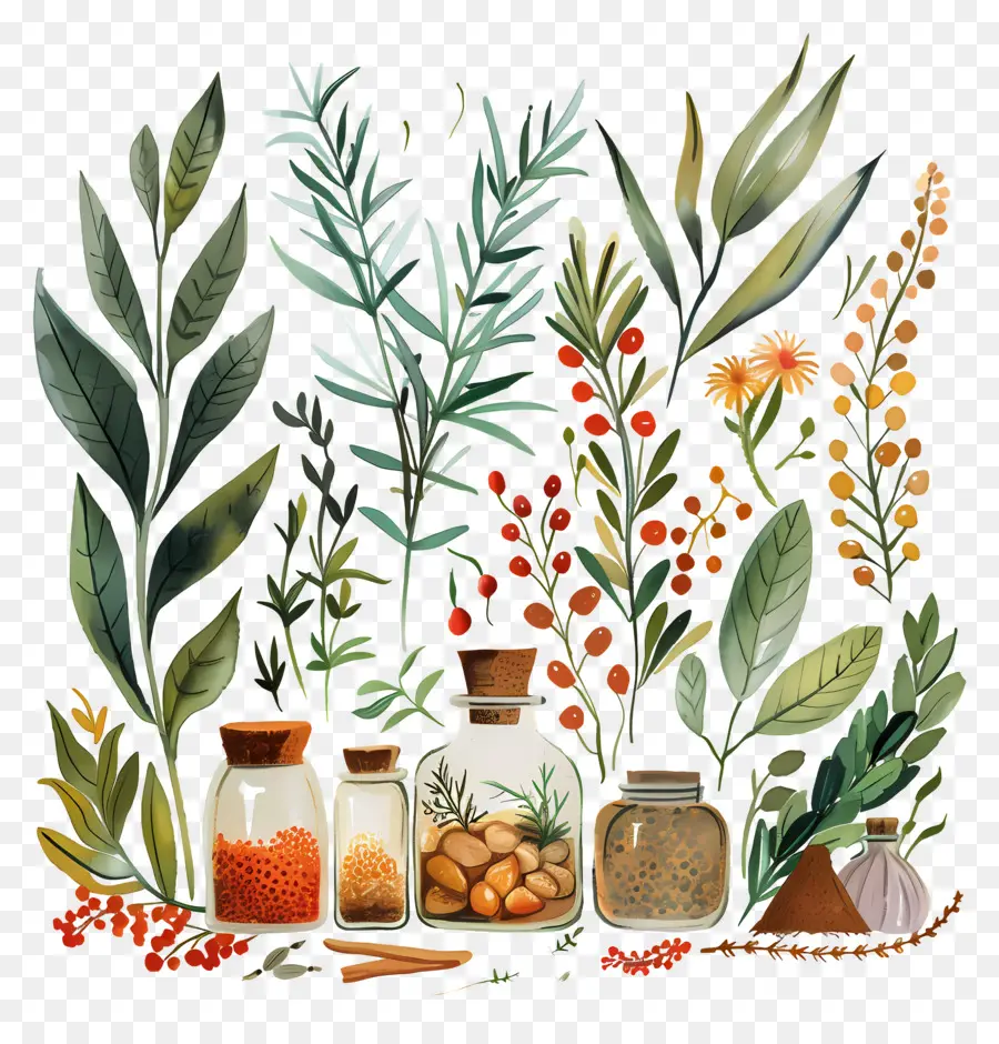 Herbes Et épices，Herbes Et Pots PNG