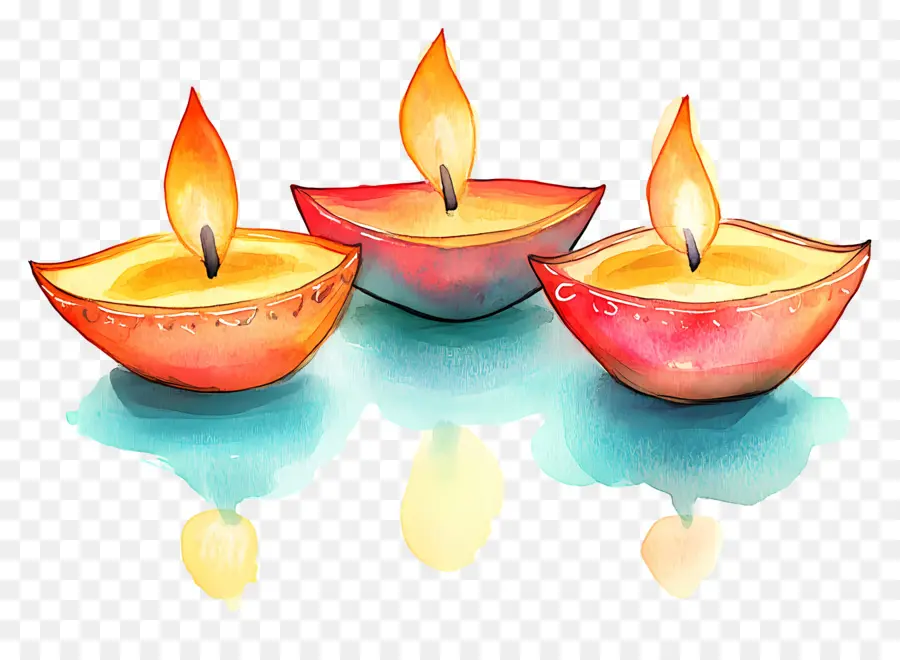 Lampes à Huile Diwali，Bougies PNG