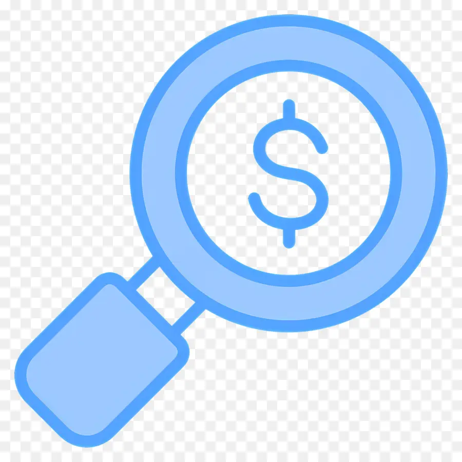 Recherche En Investissement，Loupe Avec Signe Dollar PNG