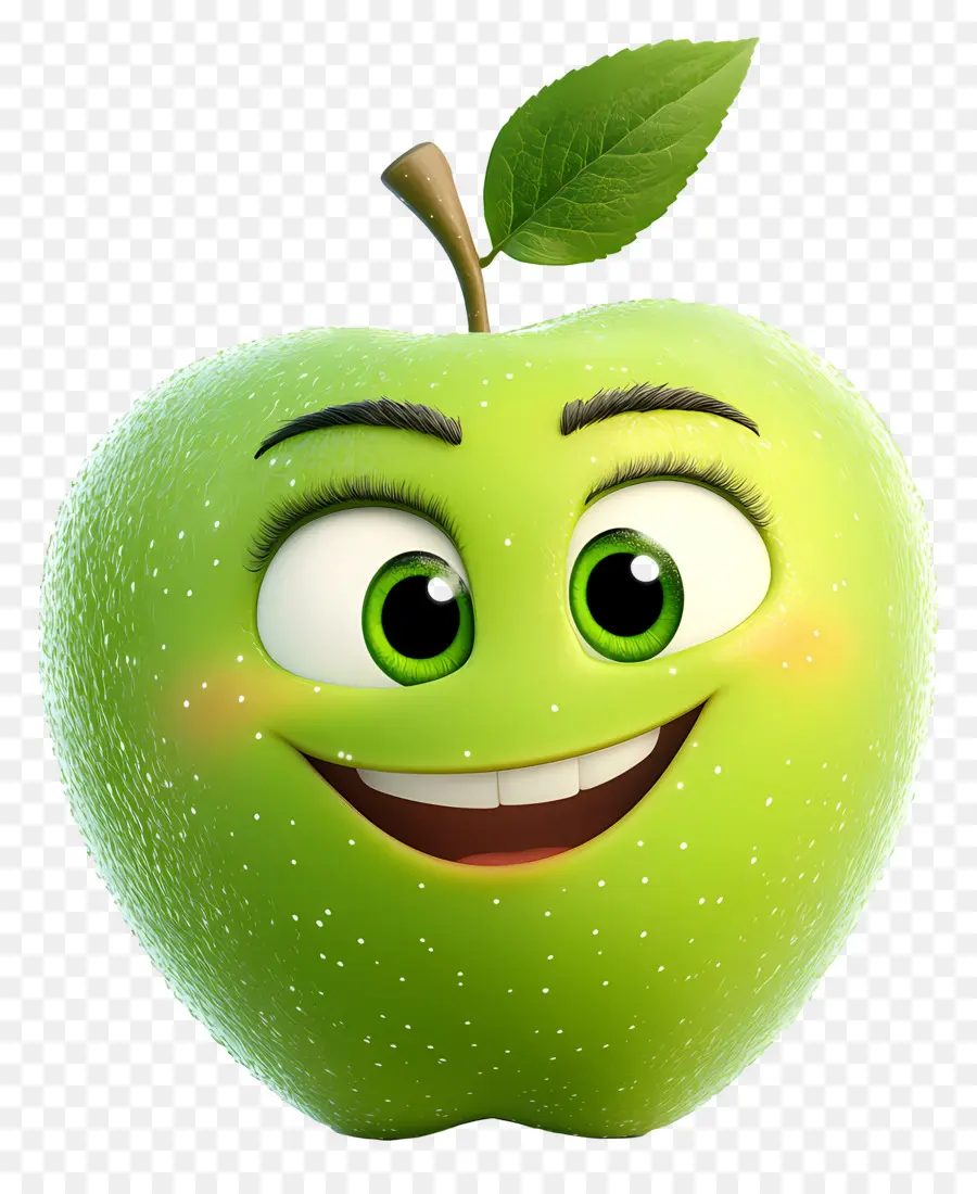 Pomme Verte，Souriant PNG