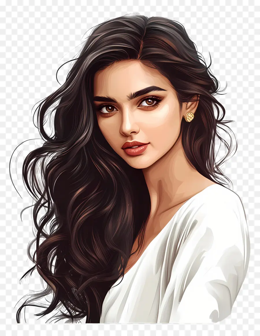 Deepika Padukone，Portrait De Femme Brune PNG