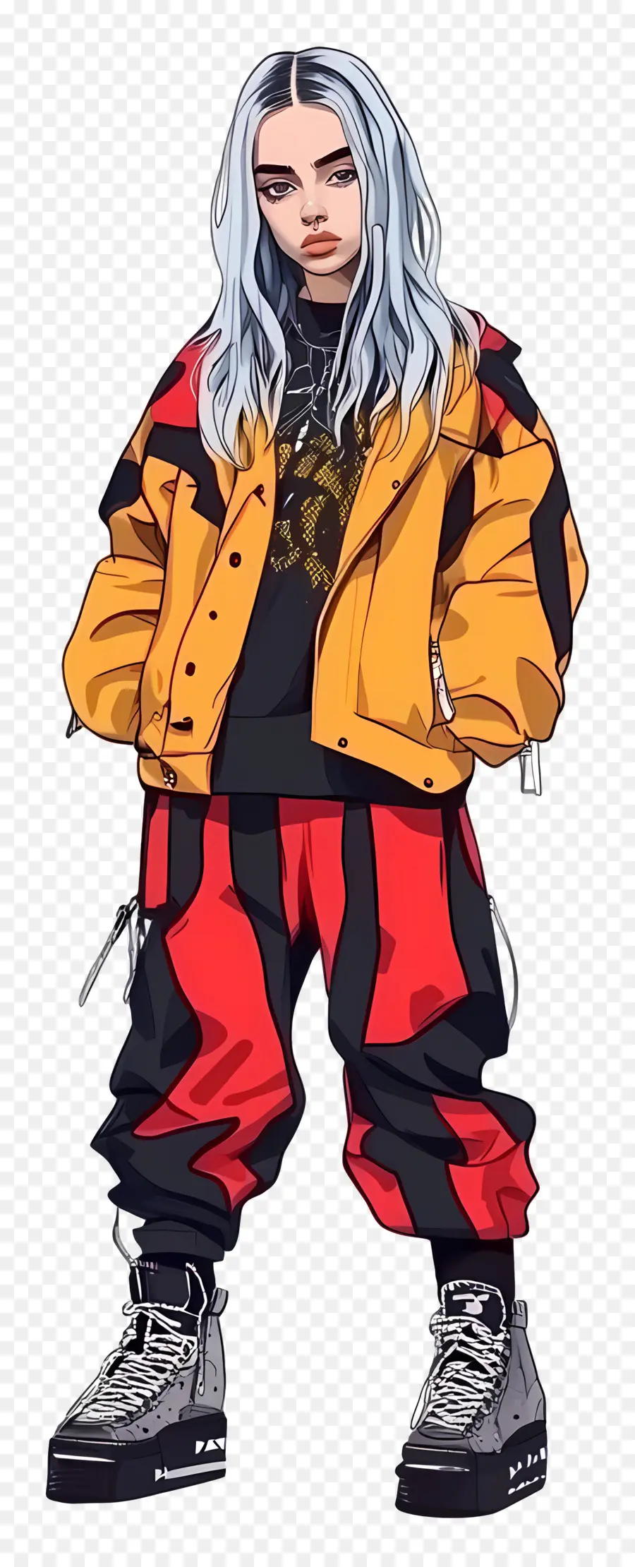 Billie Eilish，Personnage De La Veste Jaune PNG