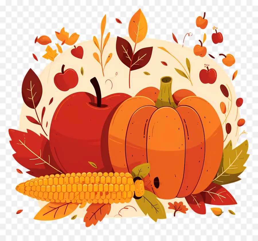 Citrouilles De Thanksgiving，Récolte D'automne PNG