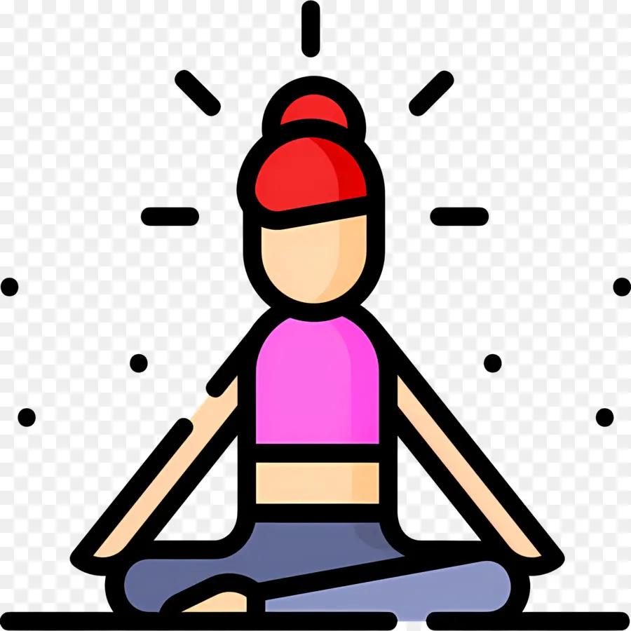 Méditation，Femme Méditant Avec Lumière PNG