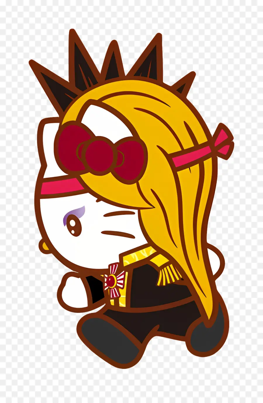 Yoshikitty，Personnage De Dessin Animé Aux Cheveux Hérissés PNG