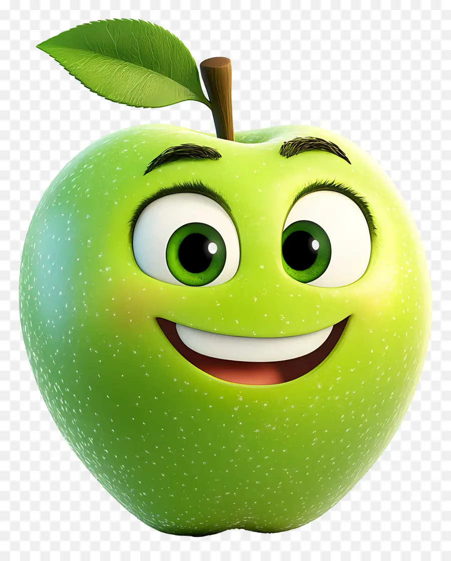 Pomme Verte，Souriant PNG