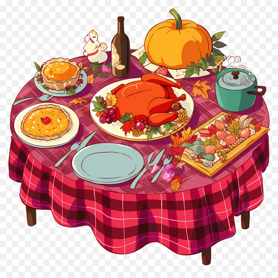 Table De Thanksgiving，Dîner De Thanksgiving PNG