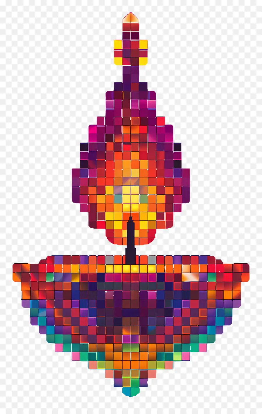 Pixel Diwali Diya，Pixel Art Diya PNG