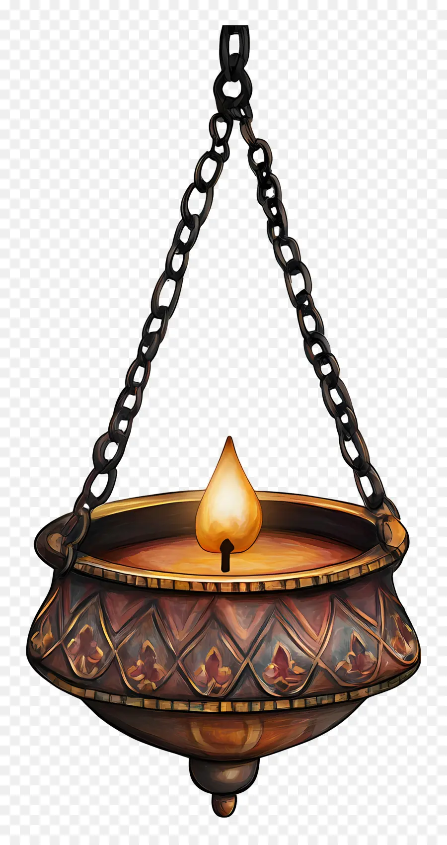 Diya Suspendue，Lampe à Huile Suspendue PNG