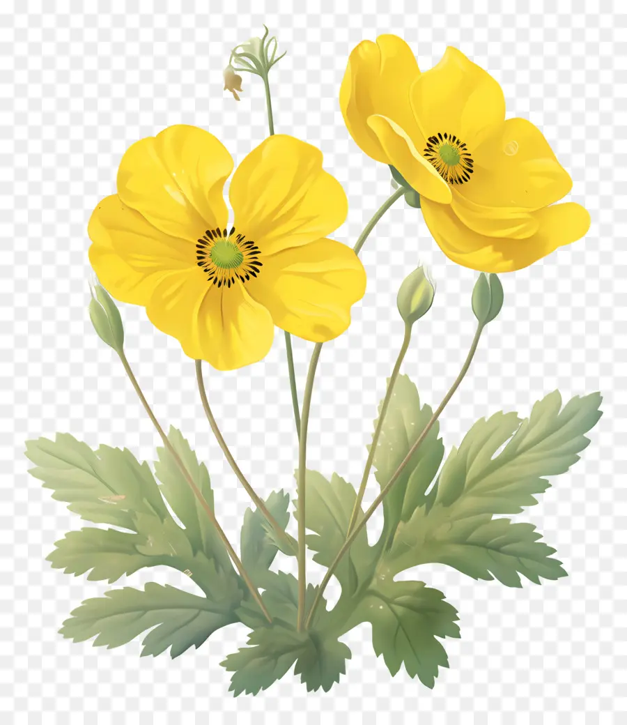 Fleur De Primevère，Coquelicots Jaunes PNG