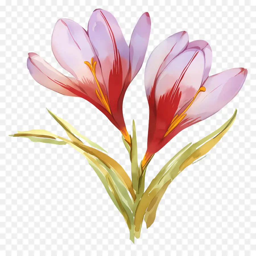 Crocus Safrané，Fleurs Roses PNG