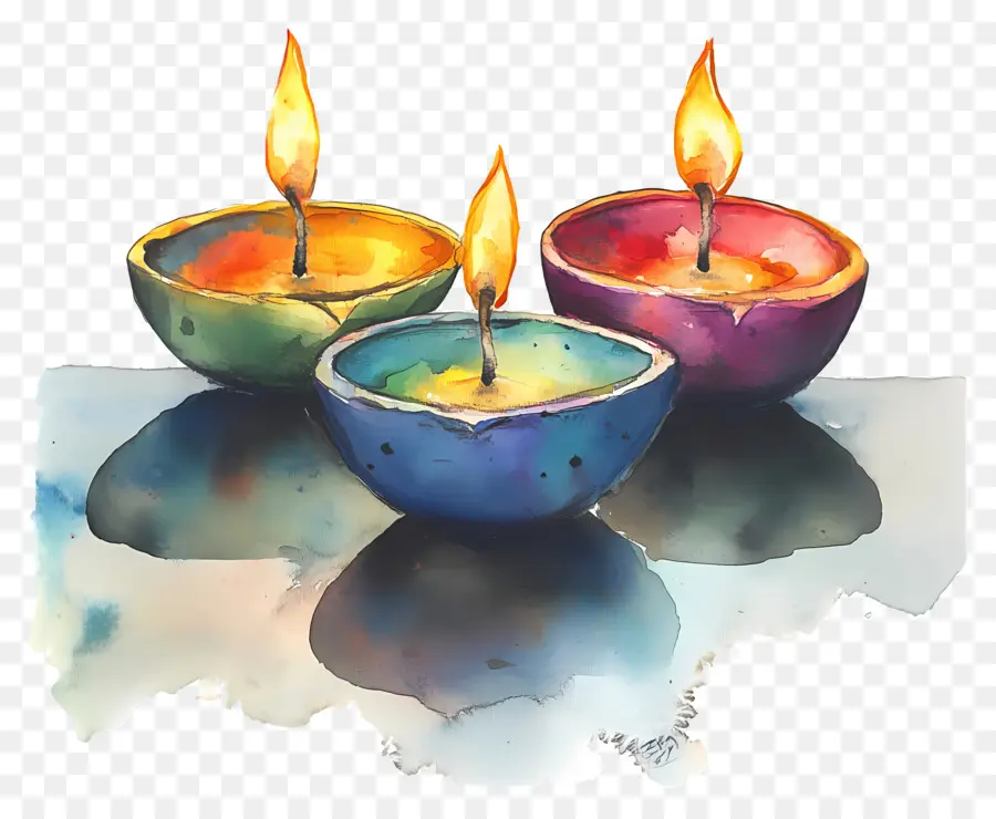 Lampes à Huile Diwali，Bougies PNG