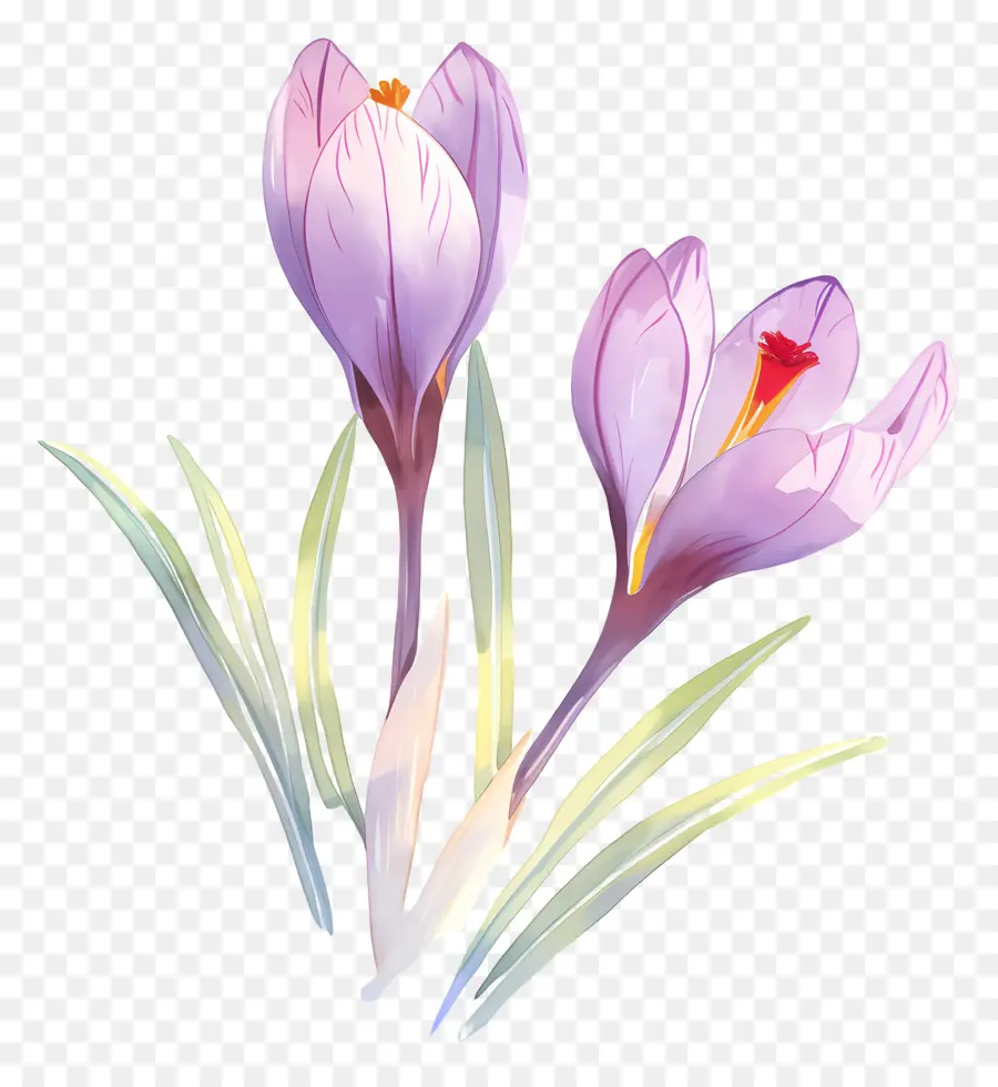 Crocus Safrané，Fleurs De Crocus PNG