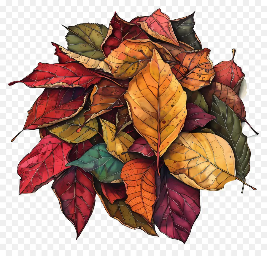 Tas De Feuilles D'automne，Feuilles PNG