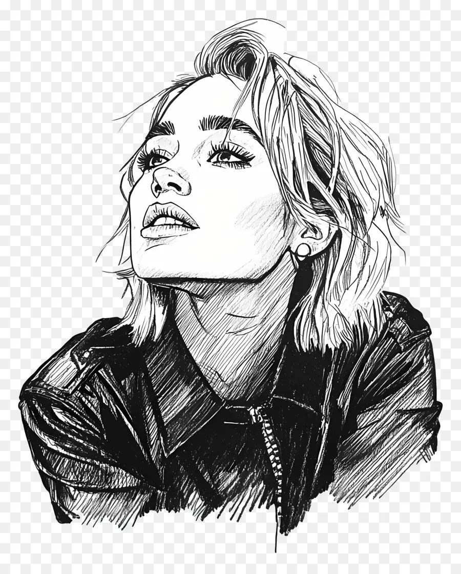 Miley Cyrus，Portrait De Croquis PNG