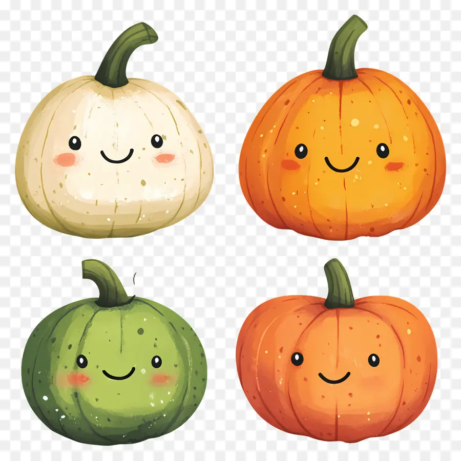 Citrouilles Mignonnes，Souriant PNG