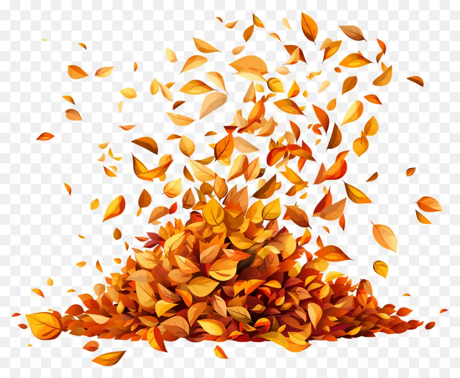 Tas De Feuilles D'automne，Feuilles Qui Tombent PNG