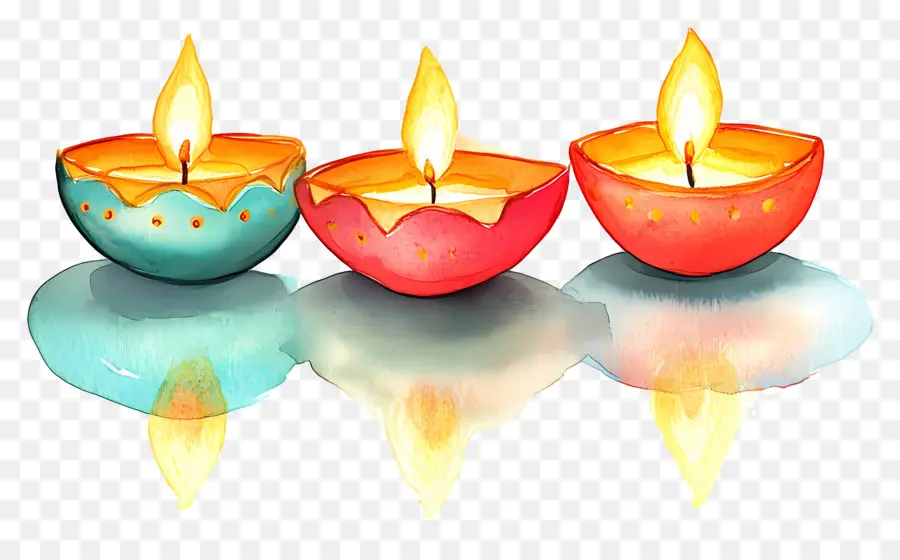 Lampes à Huile Diwali，Bougies PNG