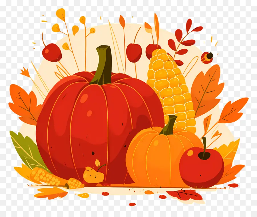 Citrouilles De Thanksgiving，Récolte D'automne PNG