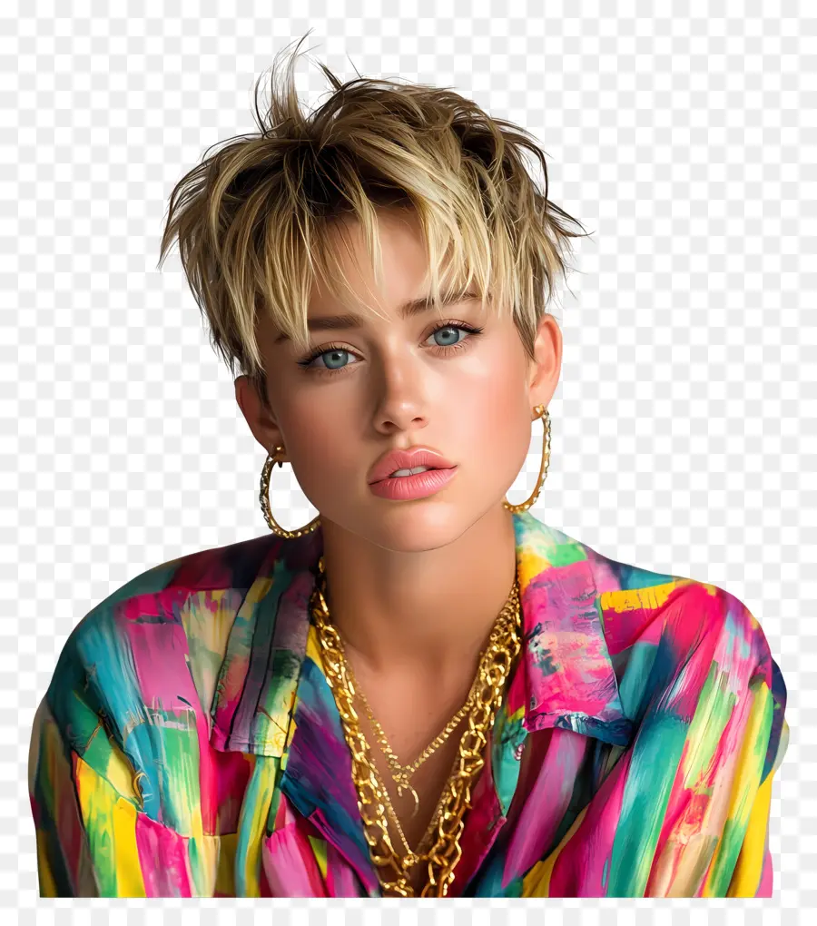 Miley Cyrus，Femme De Mode Colorée PNG