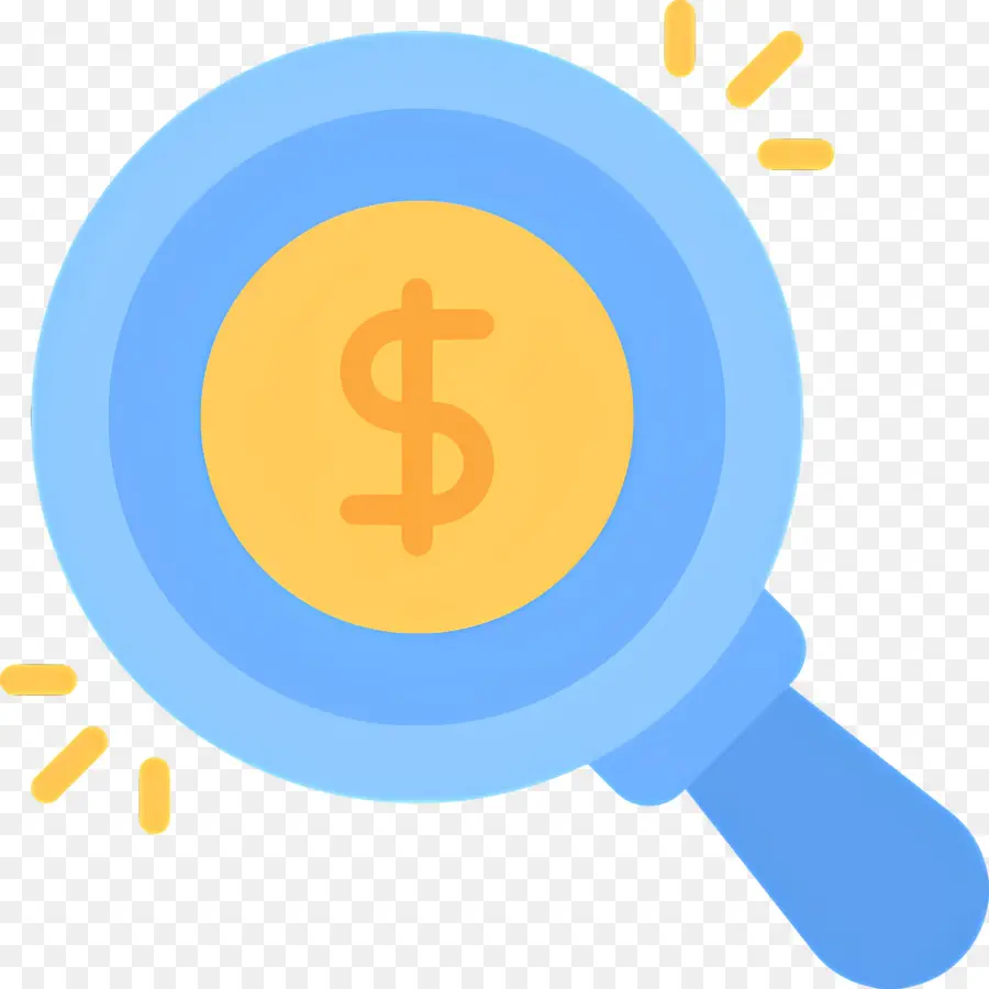 Recherche En Investissement，Loupe Avec Signe Dollar PNG