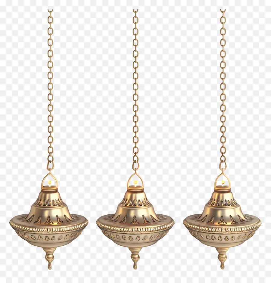 Diya Suspendue，Lampes Suspendues Triples PNG